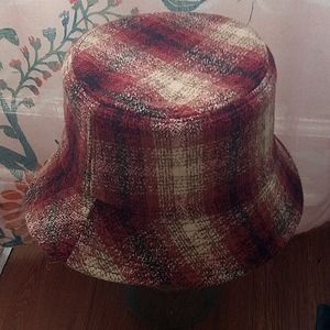 Plaid Wool Winter Bucket Hat! Brown tones!